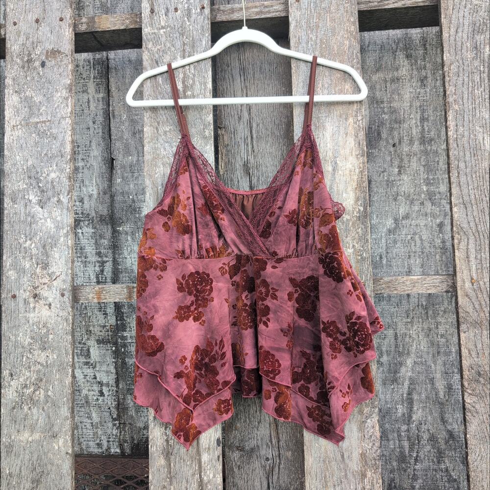 Goblin Fairy Hankie Hem Velvet Burnout Tank Top Women's 1X